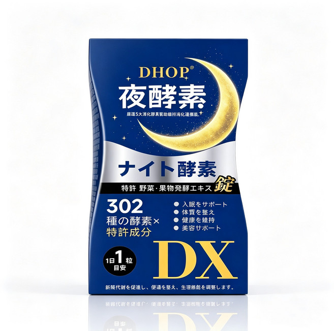 DHOP 夜酵素 DX 302種酵素特許成分, 1個, 60顆