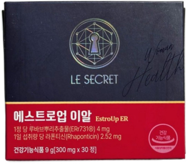 르시크릿 에스트로업 이알 루바브뿌리추출물 라폰티신 총 6개월분, 1개