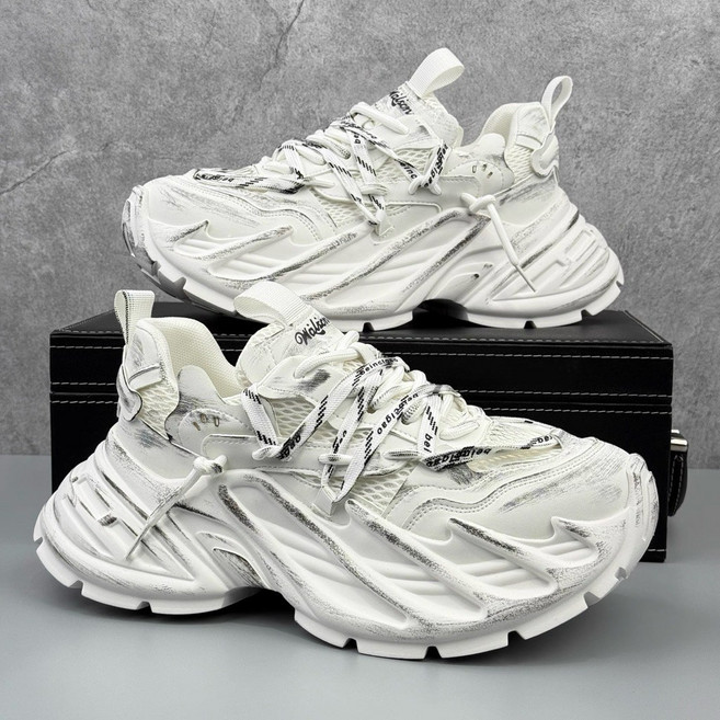 美式復古鋸齒輪胎底設計厚底增高中性老爹鞋 運動鞋