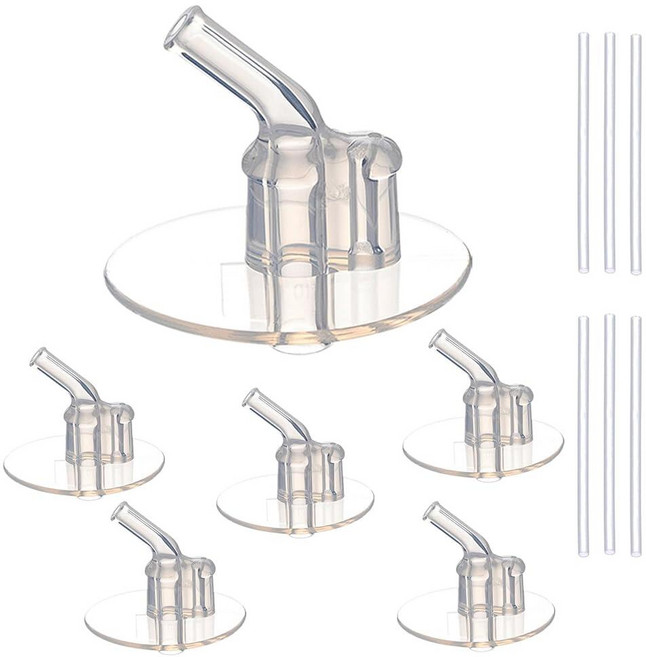 Thermos Funtainer 355ml(12온스) 병(F401)용 교체용 실리콘 빨대(F401) 6세트 (실리콘 시퍼 빨대 6개 및 실리콘 빨대 스템 6개).