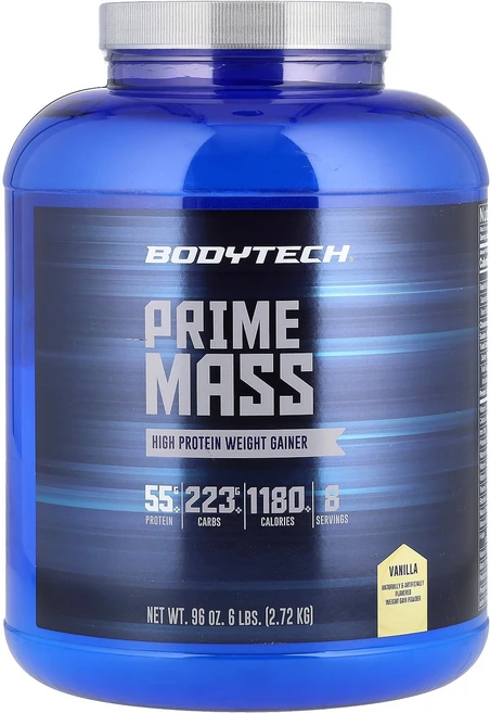 BodyTech Prime Mass 하이 프로틴 중량 게이너 바닐라 2.72kg(6lbs) BodyTech (바디텍), BodyTech, Prime Mass, 하이 프로틴 중 - 쿠팡