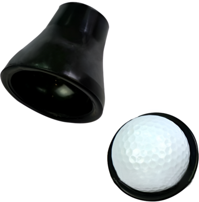 프리존 골프 그립 탈부착형 고무 볼 픽업기, 1개, 블랙