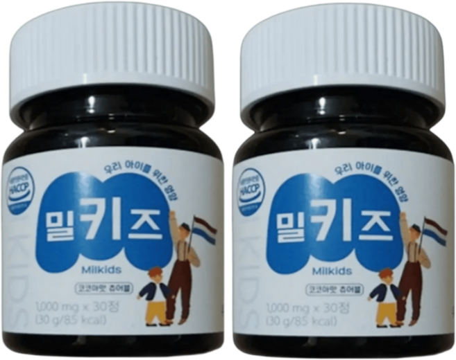 밀키즈 어린이 청소년 칼슘 마그네슘 비타민D 성장기, 2세트, 15회분