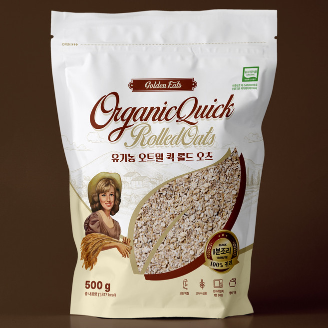 골든잇츠 유기농 퀵오트밀, 1kg, 1개