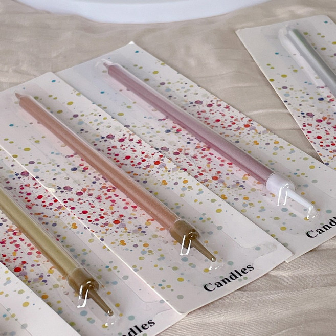 (낱개포장)고급메탈 빼빼로초 메탈초 글리터초 생일초 파티초 커플 기념일, 1개, 2g, 무향,핑크