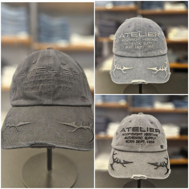 버커루 공용 자수 피그먼트 볼캡 모자_US