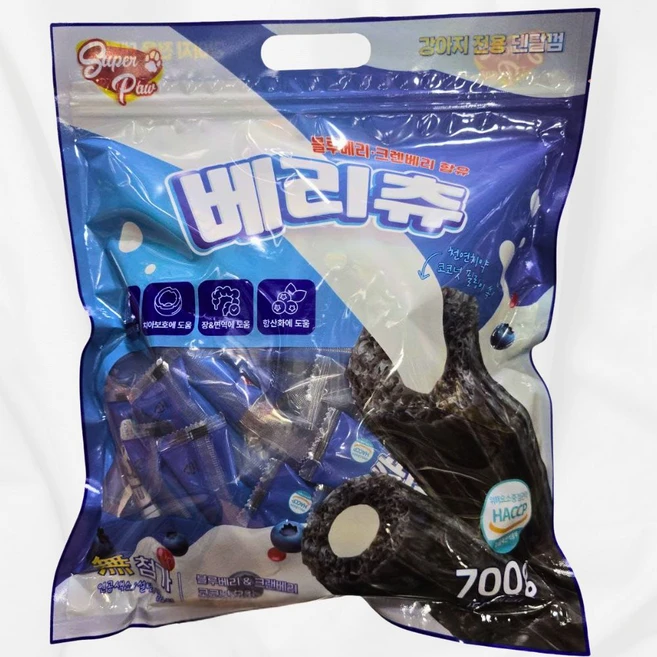 슈퍼포우 베리츄 강아지껌, 50개, 14g, 블루베리&크랜베리 - 쿠팡