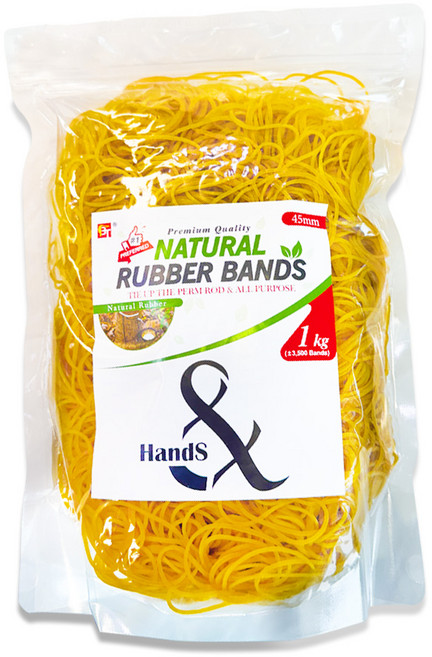 핸즈 대용량 미용실 노란 고무줄 1kg, 3500개