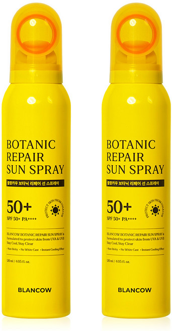 국내 유일 99.94% 지속 비건인증 선스프레이 땀에도 안지워지는 360도분사 SPF50+ PA++++, 2개, 120ml