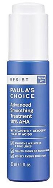 폴라초이스 [제조국:미국] RESIST 스무딩 트리트먼트 10% AHA 페이스 각질 제거제 (녹차 젖산 글리콜산 말산 함유) 액상 각질 제거제