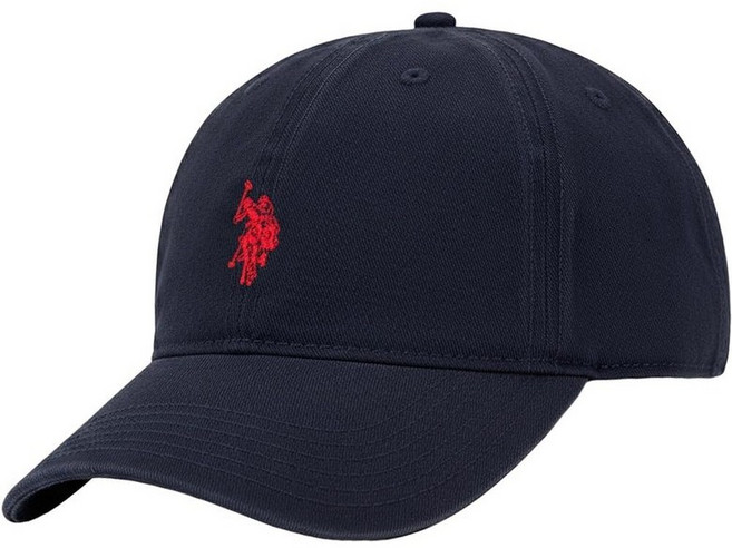 U.S. POLO ASSN. 유니 성인 남성용 미국 폴로 협회 스몰 솔리드 말 야구 모자 스톤 단일 사이즈, 네이비 블루