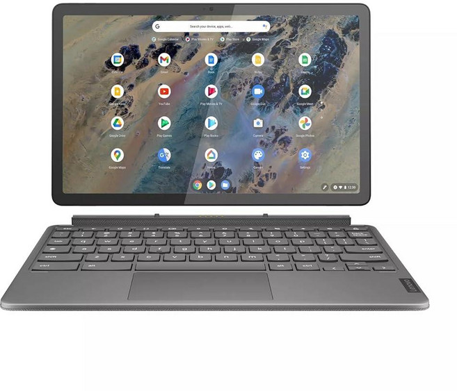 Lenovo 크롬북 듀엣 3 노트북 11인치 IPS 60Hz 퀄컴 스냅드래곤 7c Gen 2 4GB 64GB 82T6003HUS, Lenovo 크롬북 듀엣 3 노트북, 11인치 IPS