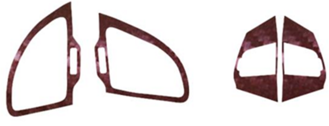 유카몰 스팅어 핸들리모컨 송풍구 랩핑 데칼 스티커 (차량용스티커데칼), 카본레드, 1개