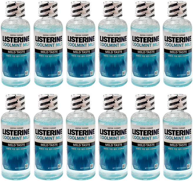 리스테린 쿨민트 마일드 휴대용 100ml 구강세정제, 12개