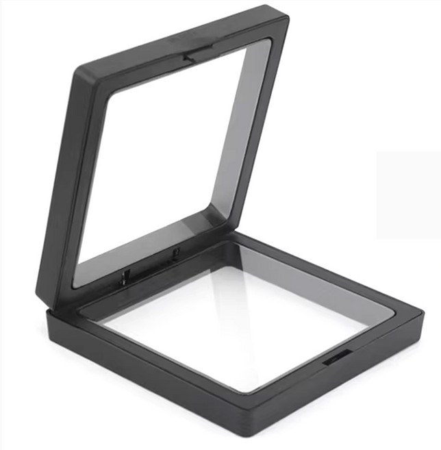 [바이베이직] 투명 PE 액세서리 액자 케이스 5P 악세사리 메달 수집품 필름 쥬얼리 미니어처 소품 가챠 피규어 변색 산화방지, 5개, 블랙