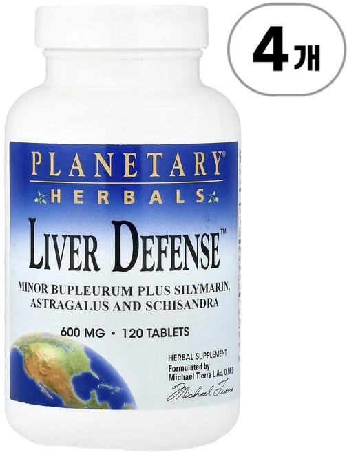 플래네터리 허벌 리버 디펜스(간 보호) Planetary Herbals Liver Defense™ 120정, 4개 - 쿠팡