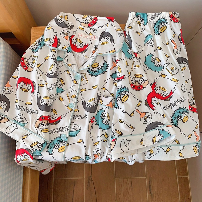 은혼 굿즈 파자마 잠옷 순면 사계절 편안한 옷 데일리 룩 여성용