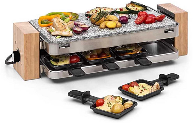 2단 전기 그릴 가정용 그릴 다용도 실내 그릴 치즈 라클렛 그릴, 2자리 빨간색 C(철판)