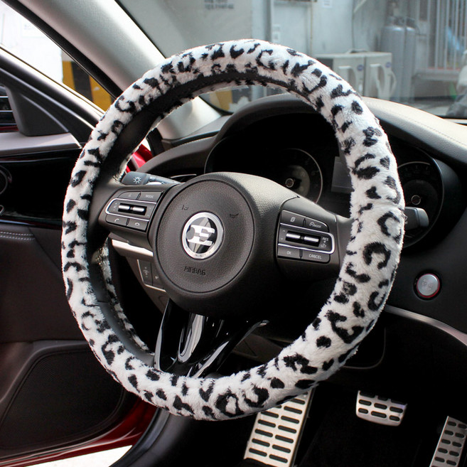 지노운 레오파드 극세사 공용 핸들커버, 혼합색상