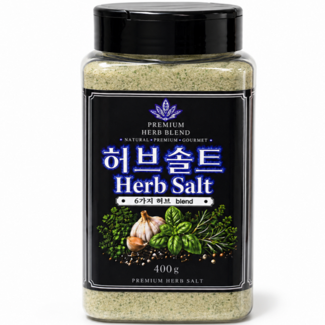 공푸드 허브솔트 국내산 구운소금 허브6가지 마늘 후추 오리지널, 1개, 400g