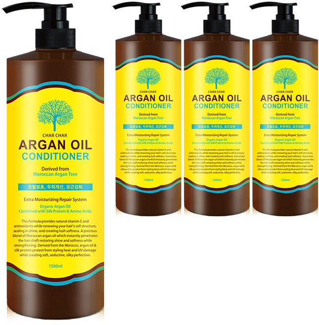 샤샤 약산성 아르간 오일 헤어 컨디셔너, 1.5L, 4개