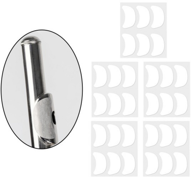 5x 플루트 립 패드 플루트 립 플레이트 커버 마우스피스 보호 치아 패드 패치 바람 및 목관 부품, 1개