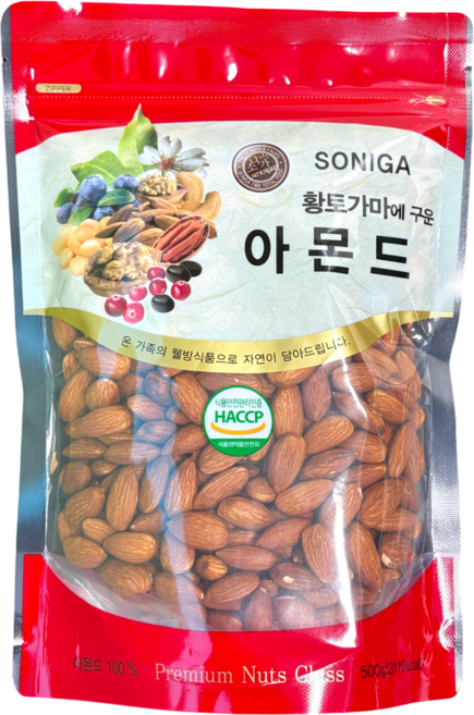 황토가마에 구운 아몬드, 500g, 1개