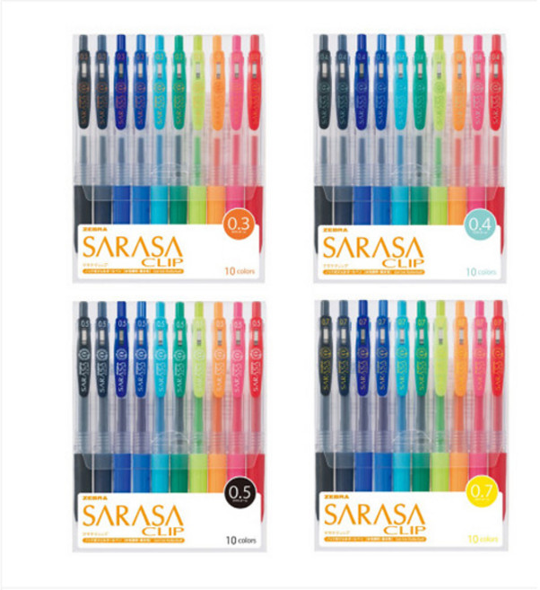 ZEBRA 제브라 사라사 클립 중성펜 10색세트, 0.3mm-10색세트