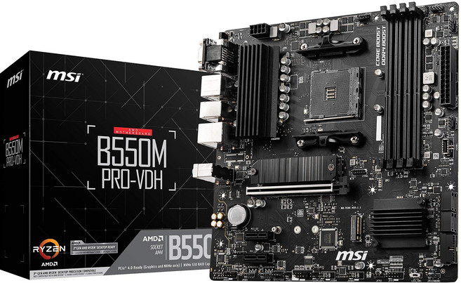 MSI B550M PRO-VDH AMD Ryzen 50004000G3000 Socket AM4 DDR4 PCIe4.0 Micro-ATX MB6468 시리즈