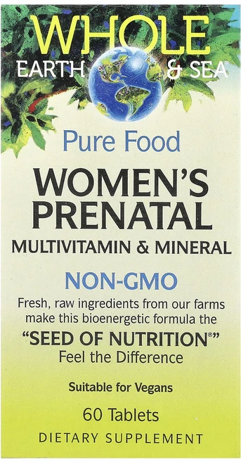 Natural Factors Whole Earth & Sea® 여성용 임산부용 종합비타민 및 미네랄 60정, NaturalFactorsWholeEarthSea여성용, 1개 - 쿠팡