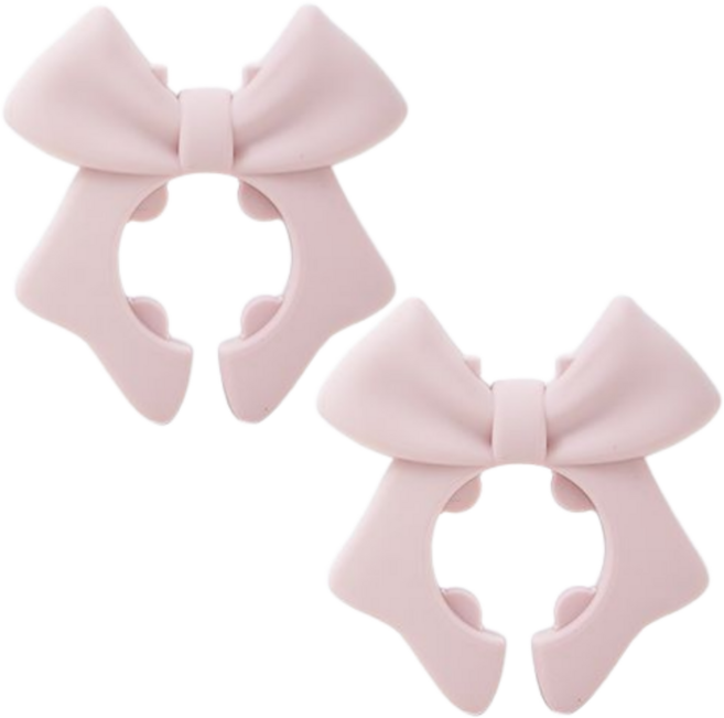 키꾸 실리콘 조리도구 리본 받침대, 2개, 핑크