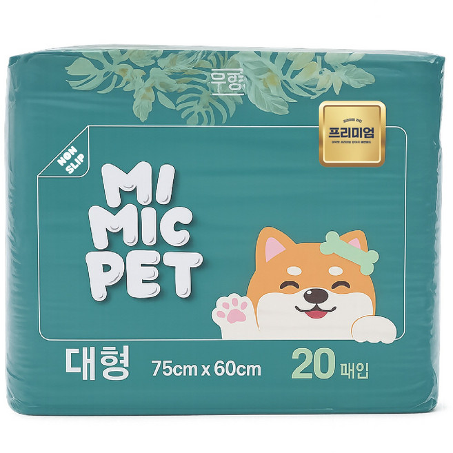 미믹펫 프리미엄 논슬립 강아지 배변패드 무향 75g - 대형, 1개, 20개입