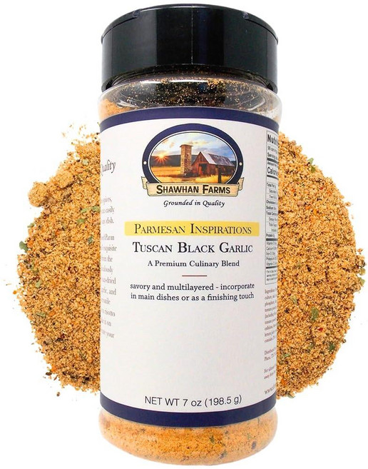 Shawhan Farms Gourmet Parmesan Inspirations 토스카나 블랙 마늘 시즈닝 토퍼 피니싱 블렌드 - 198.4g(7온스) 240654, 1