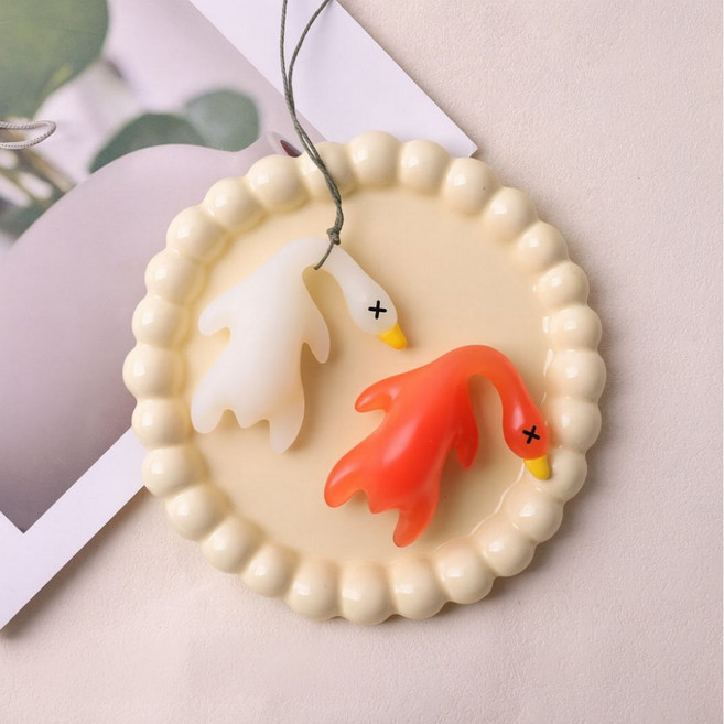 1+1 [9cm 대왕사이즈] 빌리네집 자외선오리 베이징덕 인형 키링 자외선체크, 1세트, 흰색