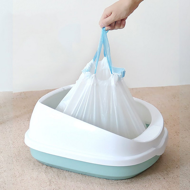 헤라우스점핑 고양이 화장실 모래교체용 비닐 캣라이너, 6세트