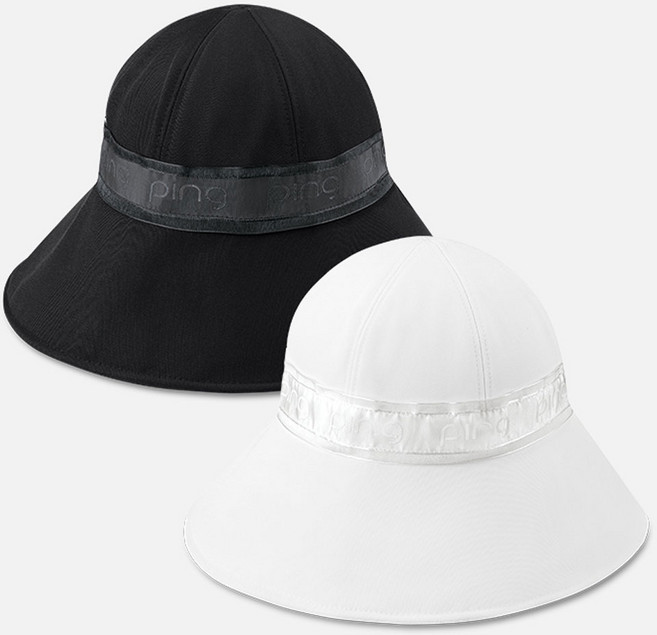 핑 여성 솔리드 와이드 캡 골프 모자 골프웨어 골프용품 필드용품, 색상 블랙 FREE, 1개