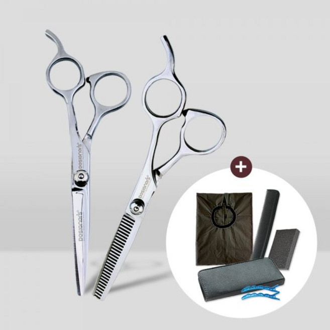 디자이너스 커트+틴닝 헤어 미용가위 7종 세트 컷팅 앞머리 숱 셀프 커팅 왁싱 Y존 제모, 2.커팅 미용가위 1개
