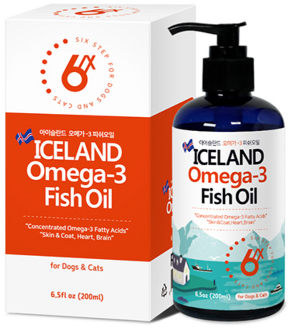 식스스텝 반려동물 아이슬란드 피쉬오일 영양제, 오메가3, 200ml, 1개