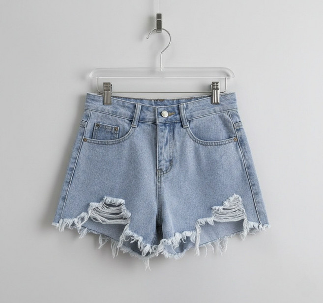 Shopflix 여성용 여름 찢청 데님 반바지 빈티지 4color