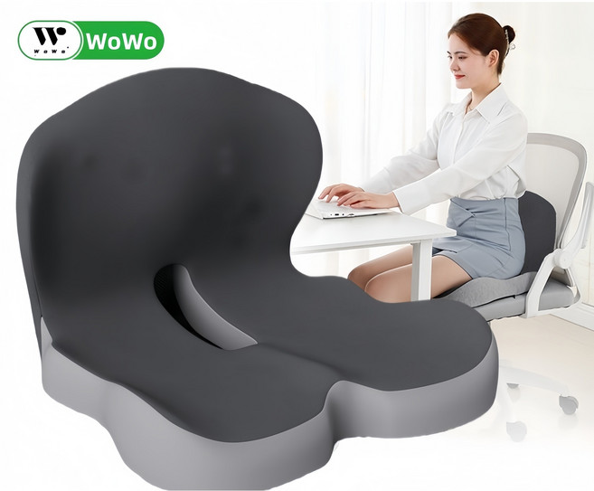 WoWo 등받이 쿠션 고밀도 메모리폼 자세교정 바른자세 꼬리뼈방석 허리 보호대 매트, 묵인하다