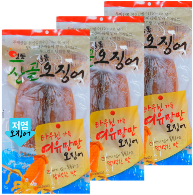 에프디씨코리아 영동산골오징어 마른오징어 몸통140g(2미)3봉, 3개