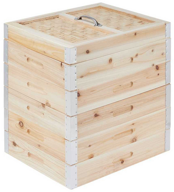 편백나무 사각 찜기 대형 업소용 호텔 떡찜기 찜통, 40x40cm 찜통, 1개