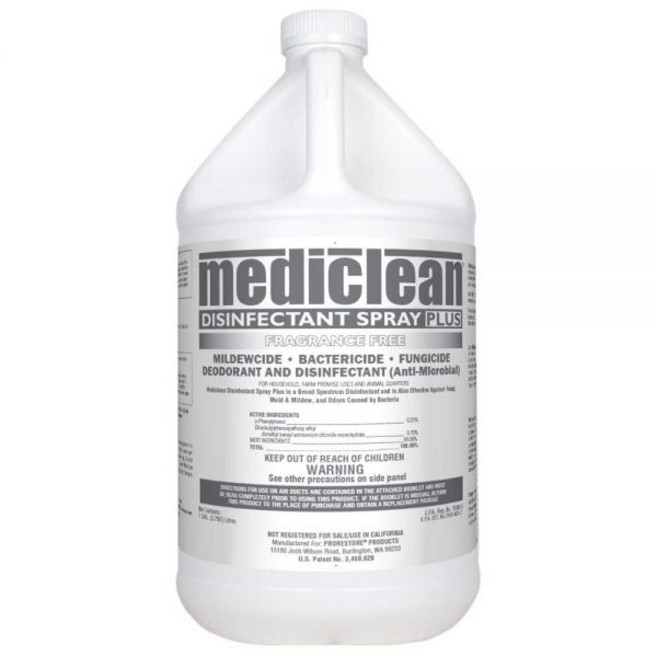 프로레스토어 메디클린 소독 스프레이 플러스 무향 전문 광범위 소독제 곰팡이 냄새를 유발하는 유기체 살균 1갤런 4개입 (221522902), 128 플 오즈 (4팩)