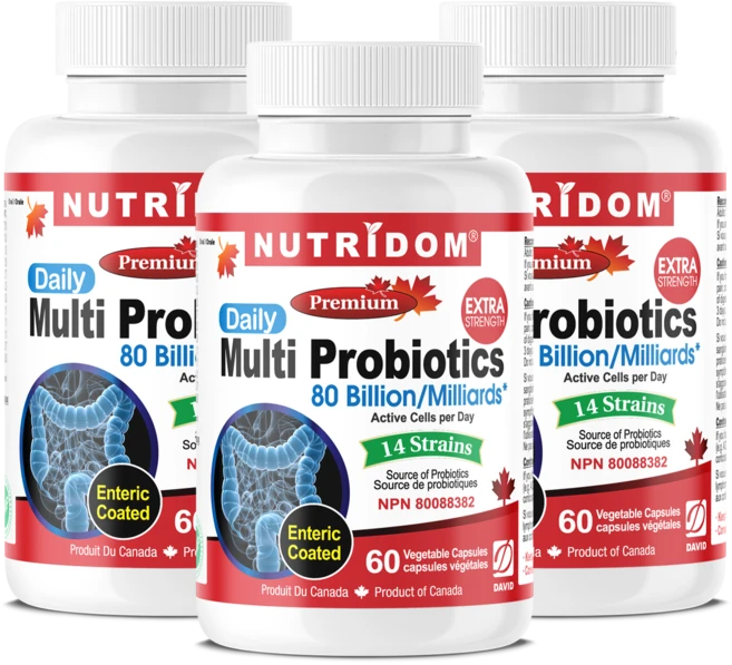 NUTRIDOM 프로바이오틱스 영양제 Multi Probiotics 80Billion 60정, 3개 - 쿠팡