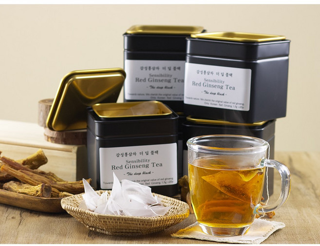 홍삼천하 감성 홍삼차 더 딥 블랙 신제품 로스팅차 1.5g 20p 캔케이스, 사진과 같이 제품 그대로 종이가방함께