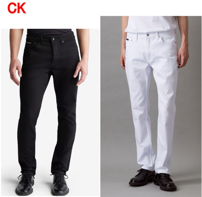 CK 캘빈클라인 남성 슬림핏 청바지 블랙 화이트