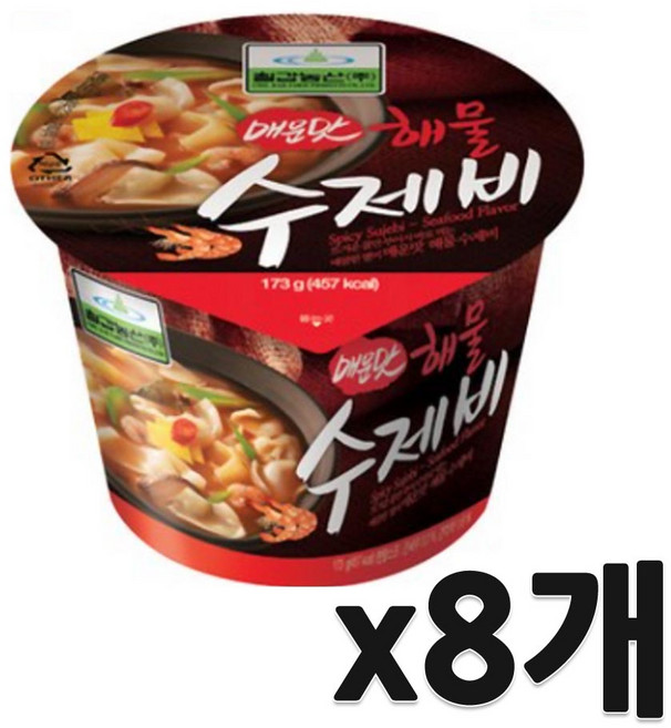 칠갑농산 해물수제비 매운맛, 173g, 8개