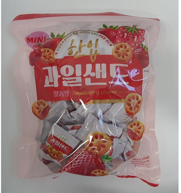 한입 과일 샌드 딸기향, 300g, 5개