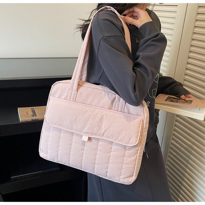 여성 노트북 숄더백 다용도 토트백 심플 오피스 경량 휴대용 출퇴근 노트북 보호가방