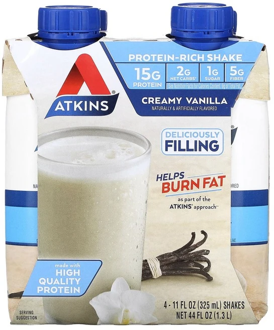 Atkins 프로틴 리치 셰이크 프렌치 바닐라 셰이크 4개입 각 325ml(11fl oz), 1개, 325ml - 쿠팡